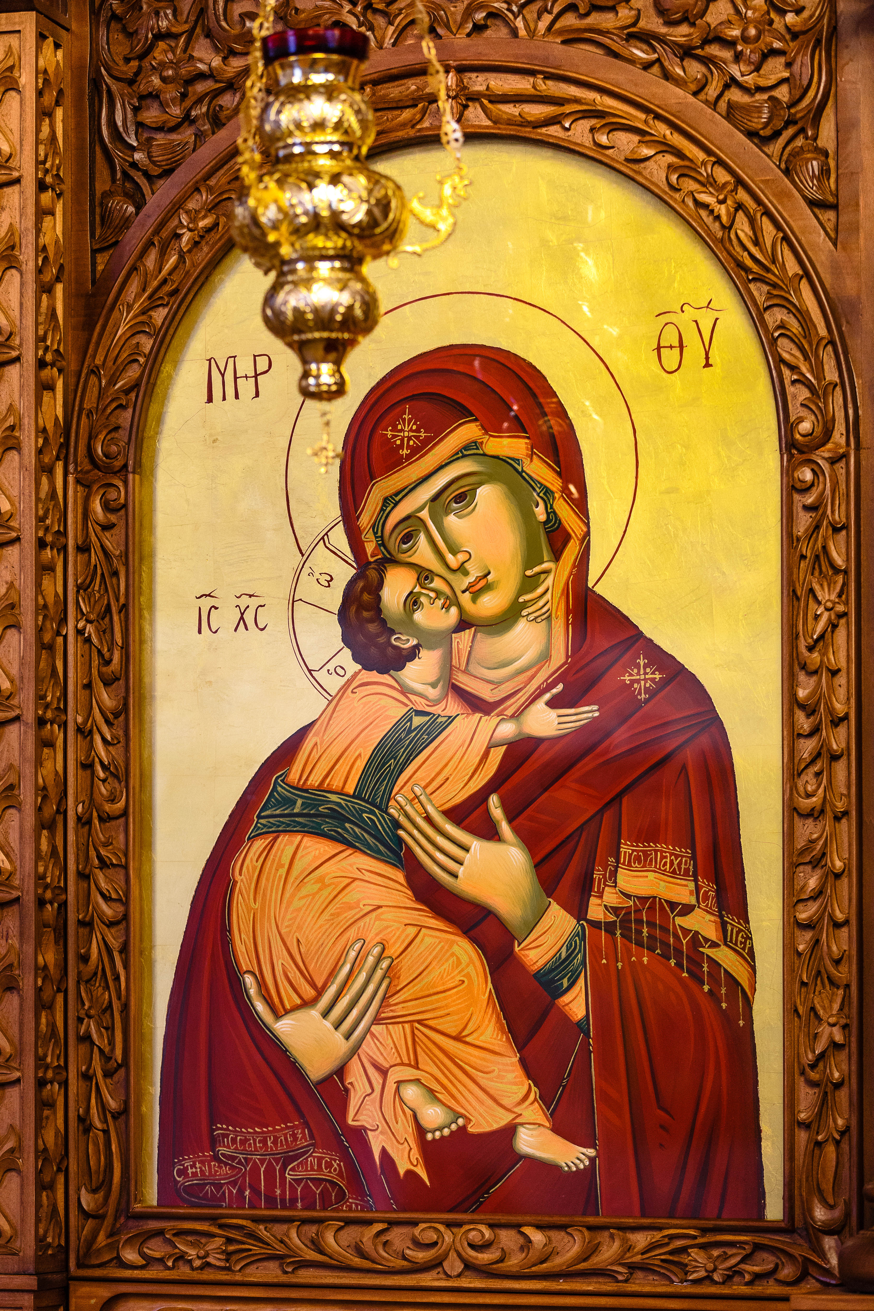 Ikonostase von der Mutter Maria mit Jesuskind auf dem Arm